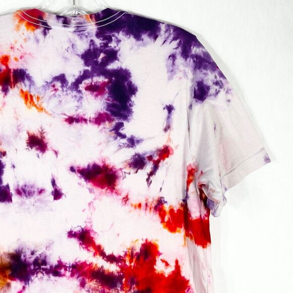 Meet Me at the Pumpkin Patch Large Tee Tie Dye Handmade Purple Orange 1317 - Picture 10 of 12